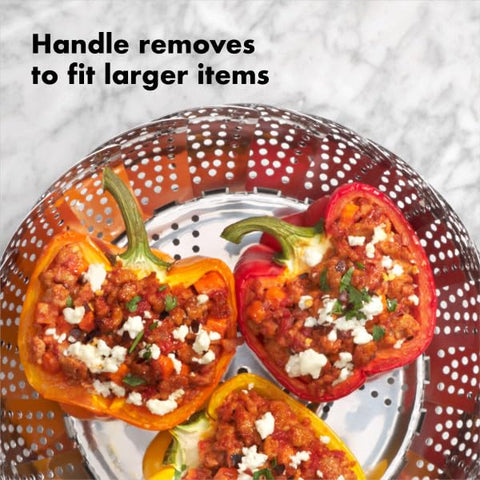 OXO Good Grips steamer feet elevated to boost steam circulation