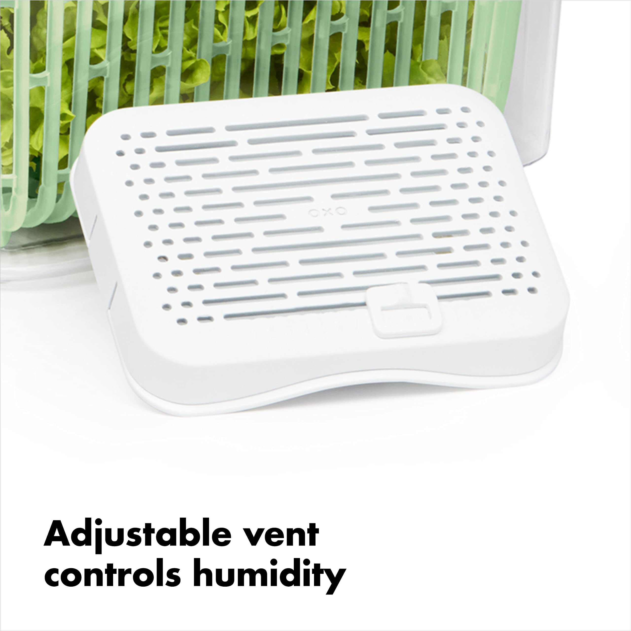 OXO Good Grips double-duty basket acts as a colander for rinsing.