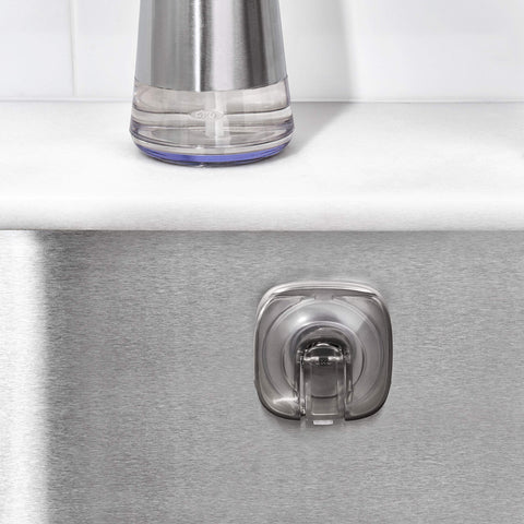 OXO Good Grips StrongHold phthalate-free suction cups ensure secure attachment.
