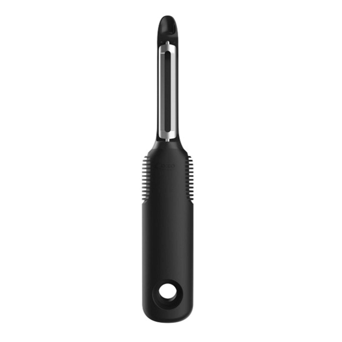 OXO Good Grips Swivel Peeler blades in action for smooth skin removal on produce.