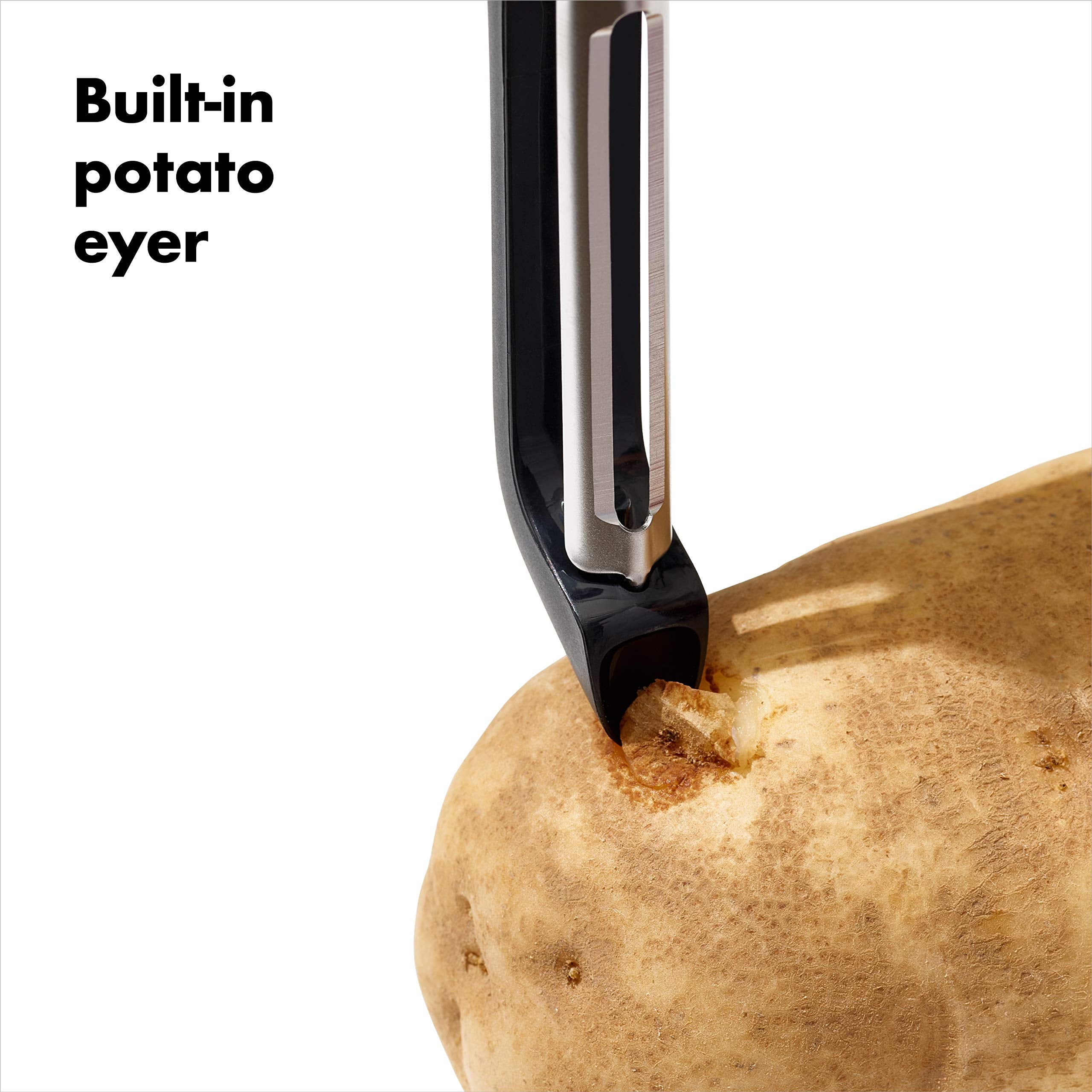 OXO Good Grips Swivel Peeler is dishwasher safe for easy cleanup.