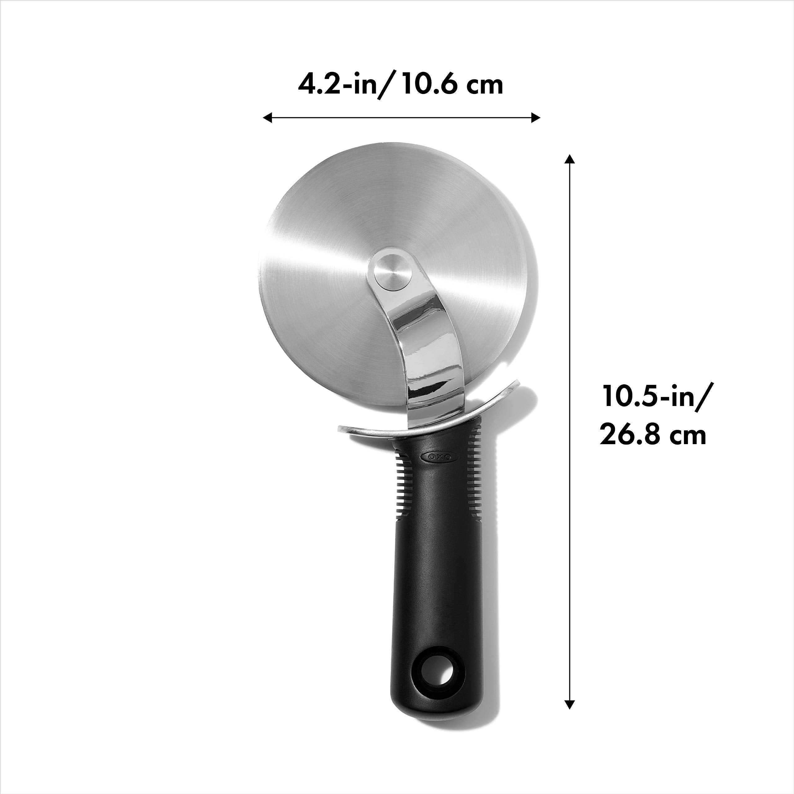 OXO Good Grips thumb guard protects hands during slicing.