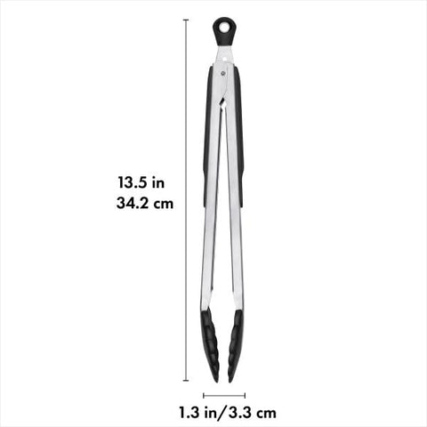 OXO Good Grips 12-Inch tongs with nylon heads in action on the stovetop