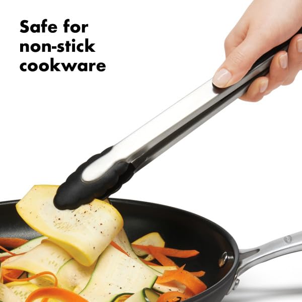 OXO Good Grips locking tongs with hang loop save space in kitchen storage