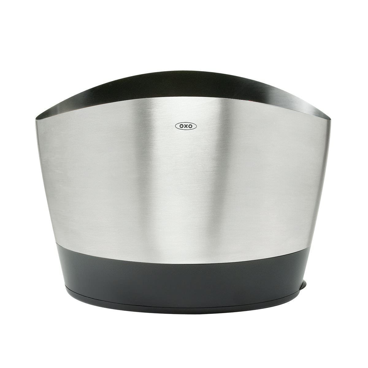 OXO Good Grips Utensil Holder's three compartments organize large utensils efficiently.