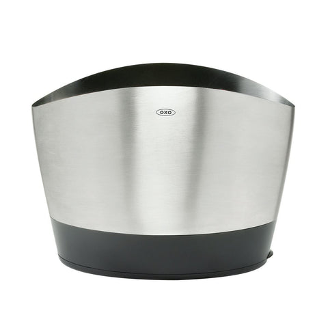 OXO Good Grips Utensil Holder's three compartments organize large utensils efficiently.