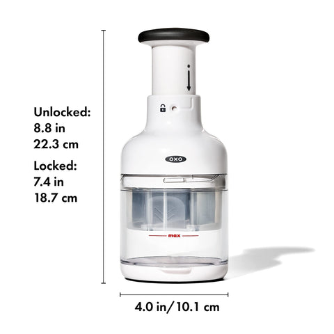 OXO Good Grips Vegetable Chopper disassembles for thorough cleaning