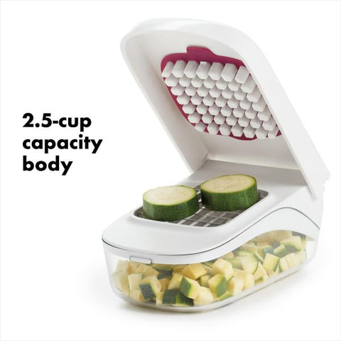 Lid leverage design on the OXO Good Grips chopper enhances chopping efficiency.