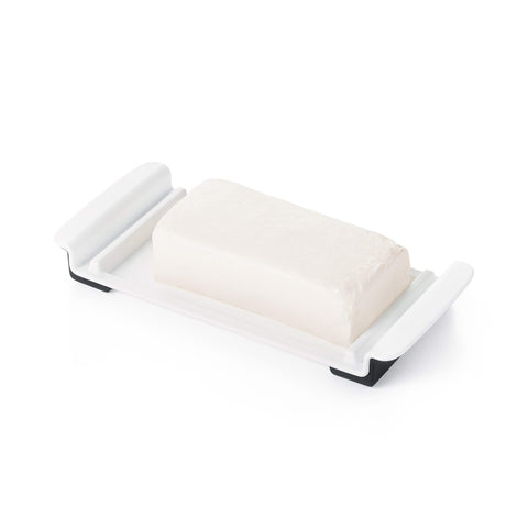 OXO Good Grips soft non-slip grips keep dish steady.