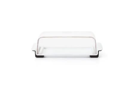 OXO Butter Dish with clear lid rests securely for transport.