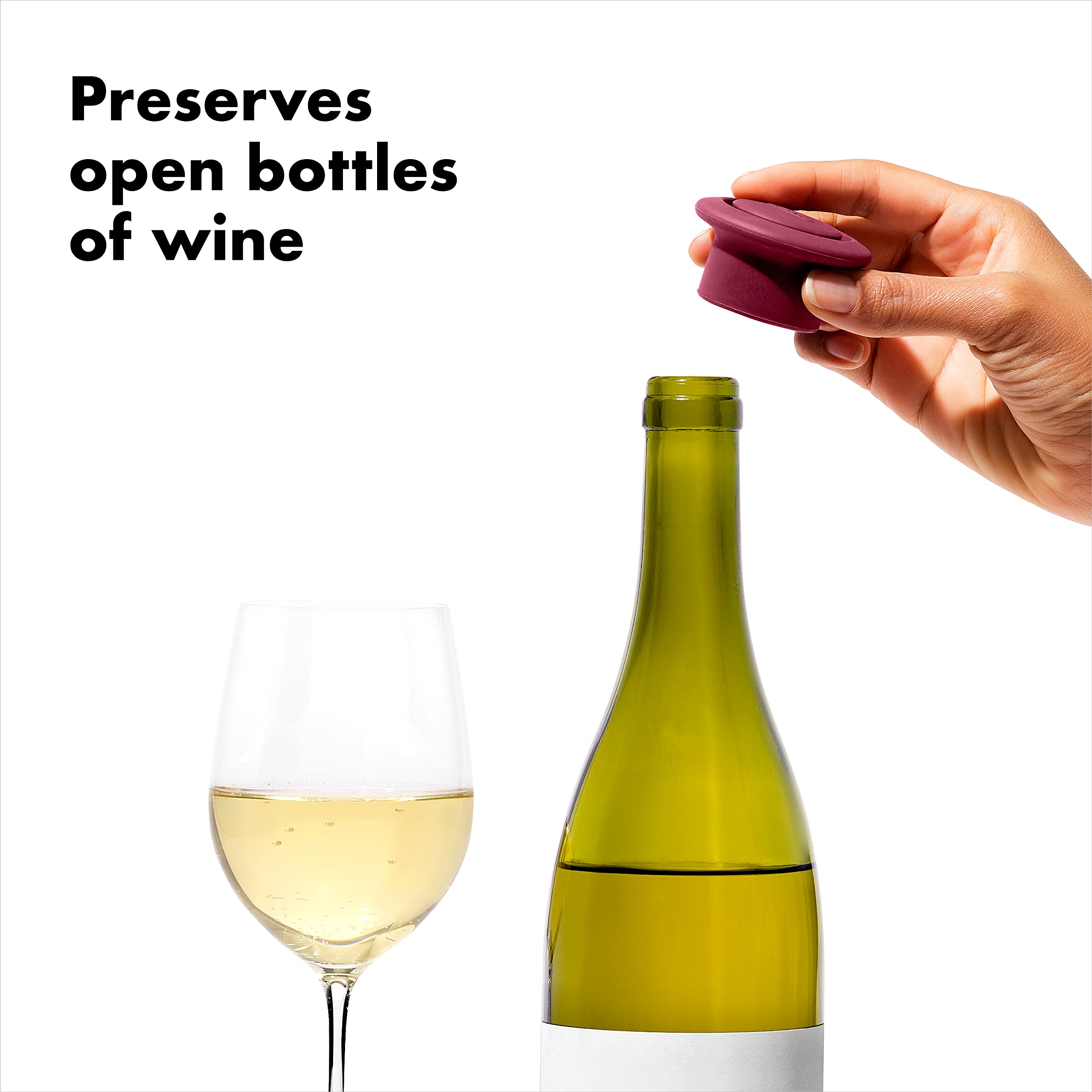 OXO Good Grips wine stopper is easy to remove with one pull