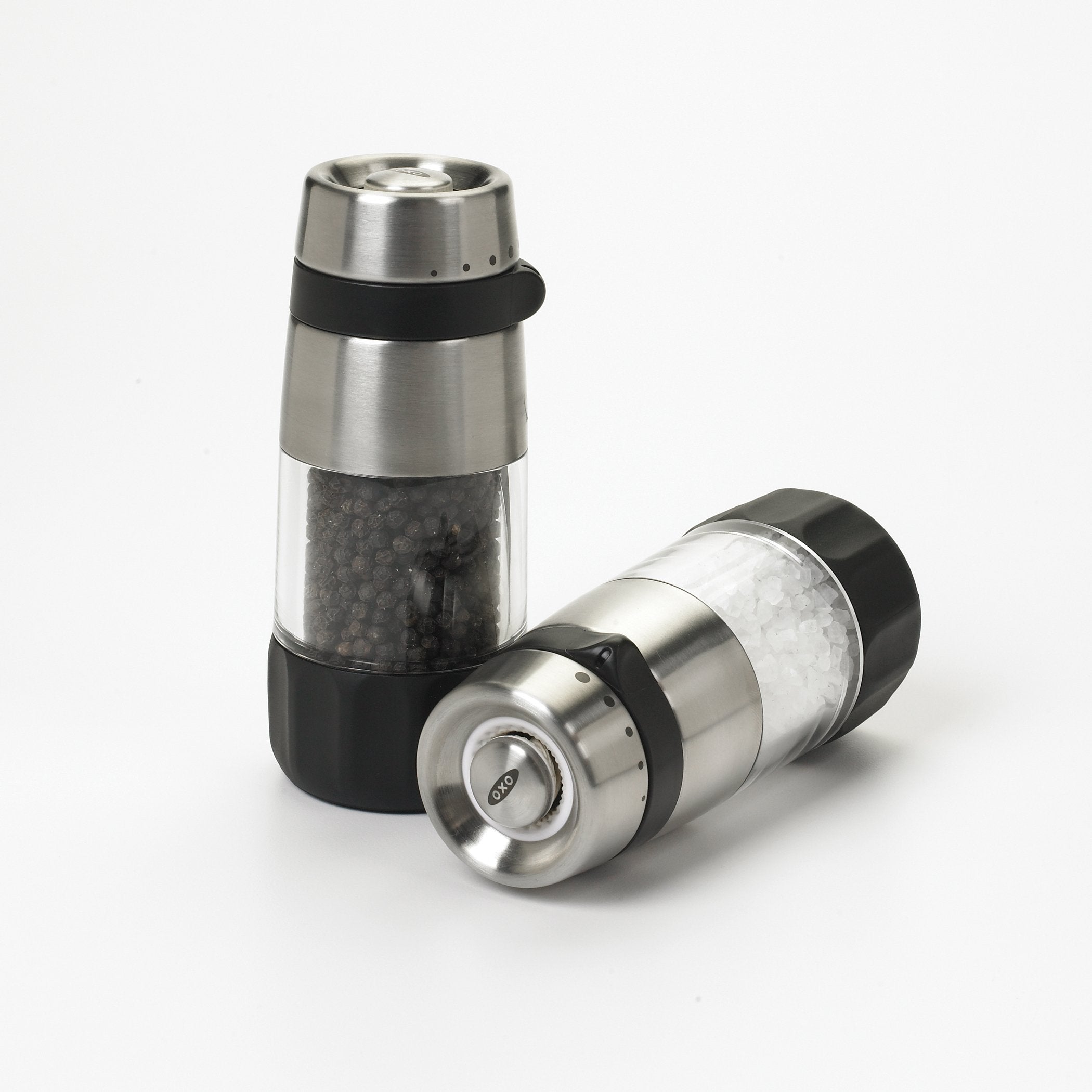 OXO pepper grinder top view highlighting precise grind control