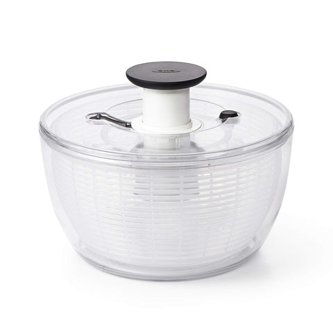 OXO salad spinner bowl with non-slip base for stable countertop prep