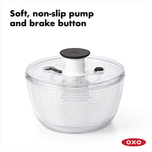 OXO non-slip ring keeps the salad spinner bowl steady on the counter