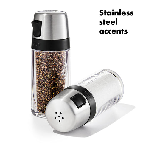 OXO salt and pepper shakers twist-off lid for easy refills