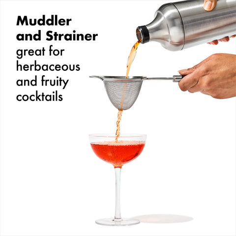 OXO angled jigger providing easy overhead viewing for precise measurements