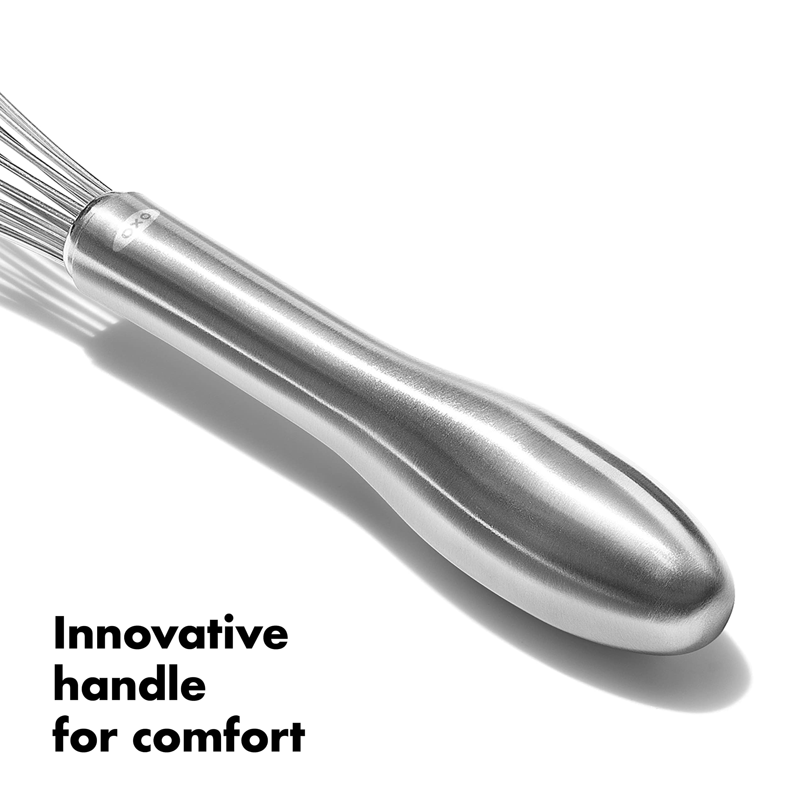 OXO SteeL 9-Inch Whisk brushed stainless steel look on handle
