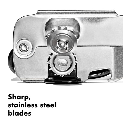 OXO SteeL Can Opener with cushioned handles reducing hand pressure