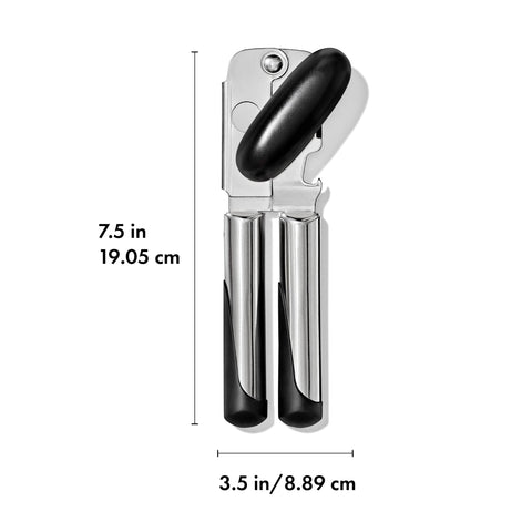 OXO SteeL Can Opener labeled hand-wash only for maintenance