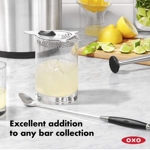 OXO SteeL Cocktail Strainer short handle for easy storage