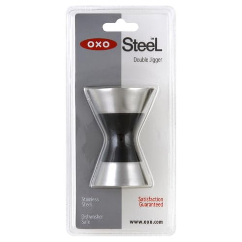OXO SteeL Double Jigger jigger-side measures one-and-a-half-ounce increments for larger pours.