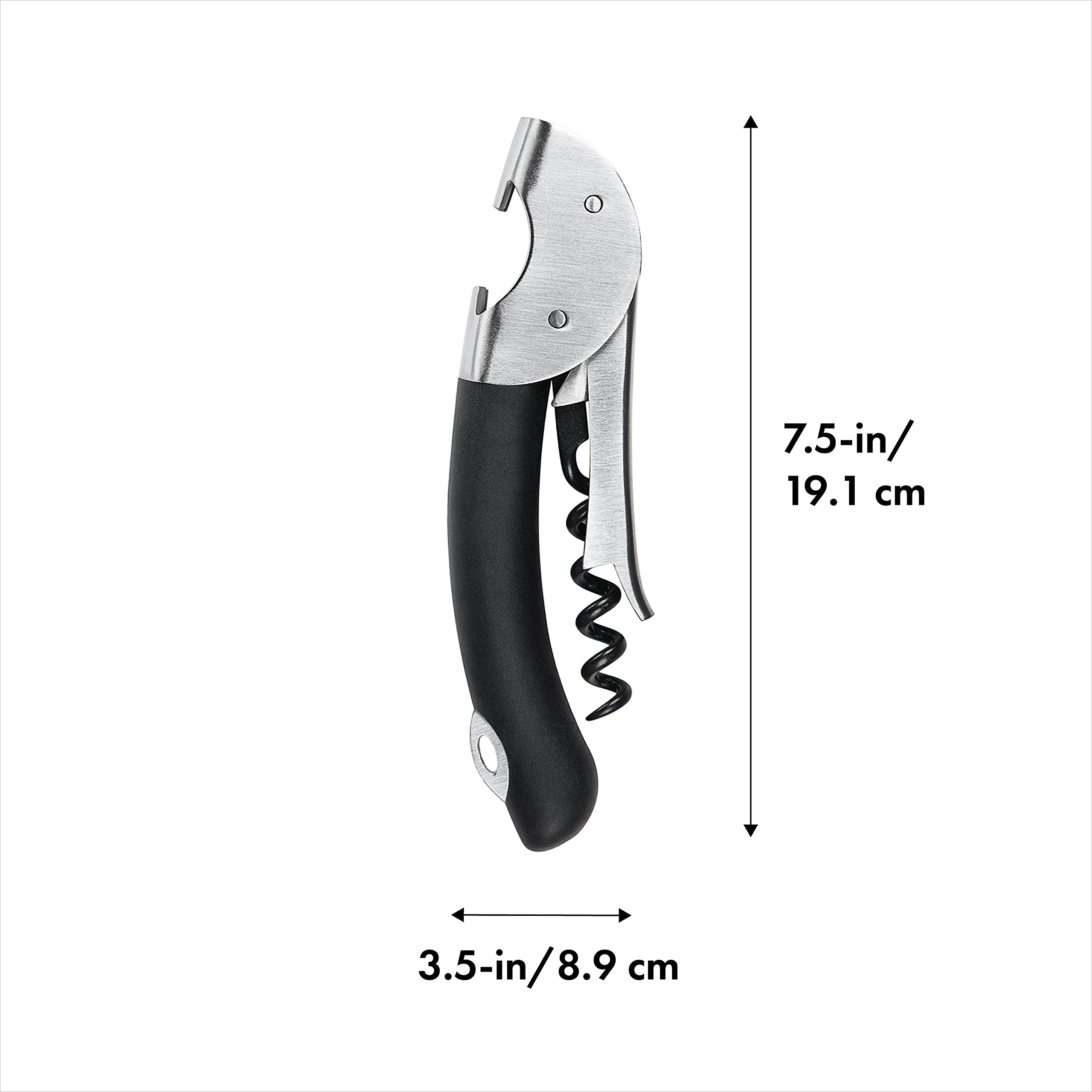 OXO Steel corkscrew with non-stick screw for effortless cork removal