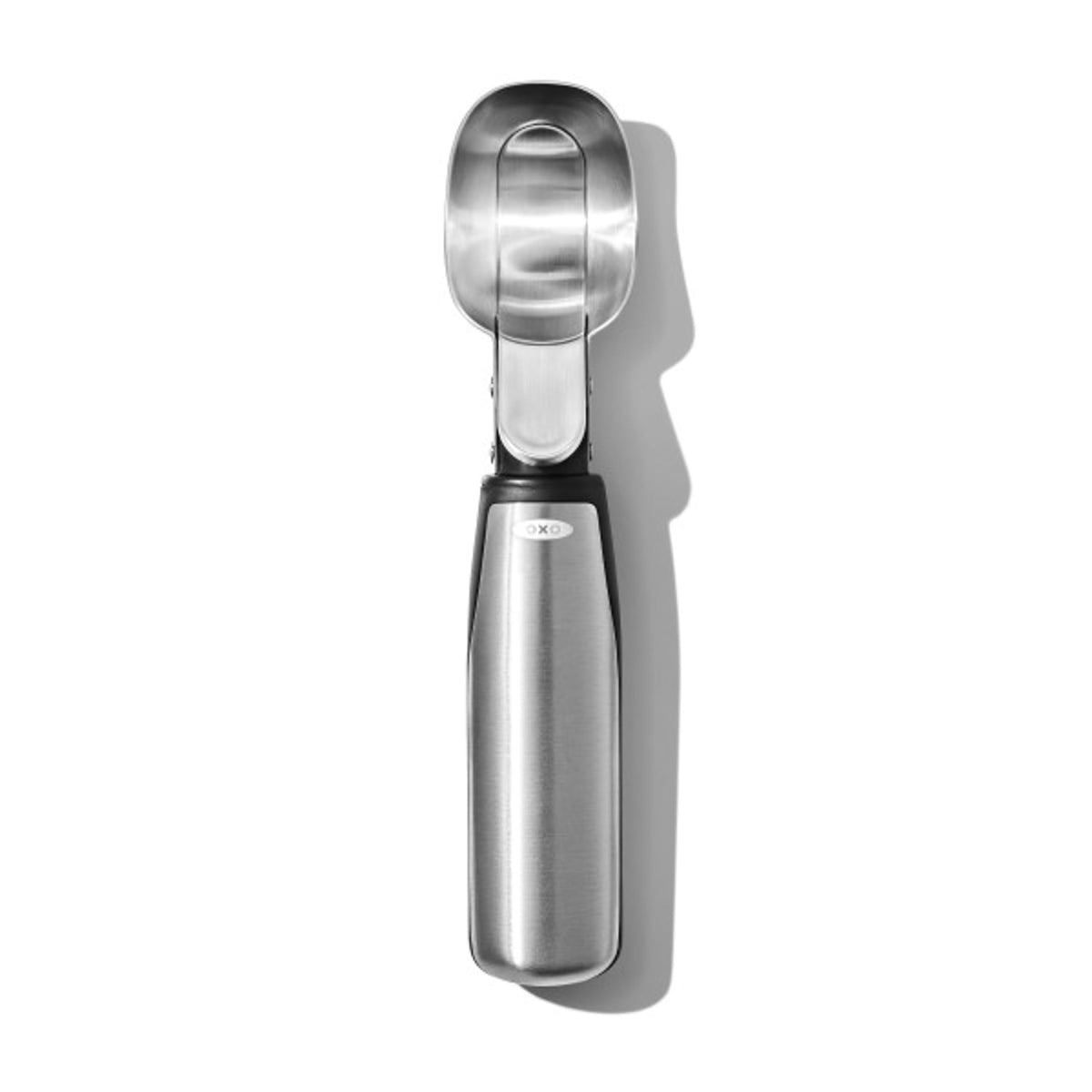 OXO Steel Lever Ice Cream Scoop with pop-up lever for easy release