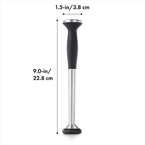 OXO SteeL Muddler's die-cast zinc body offers durable daily use.