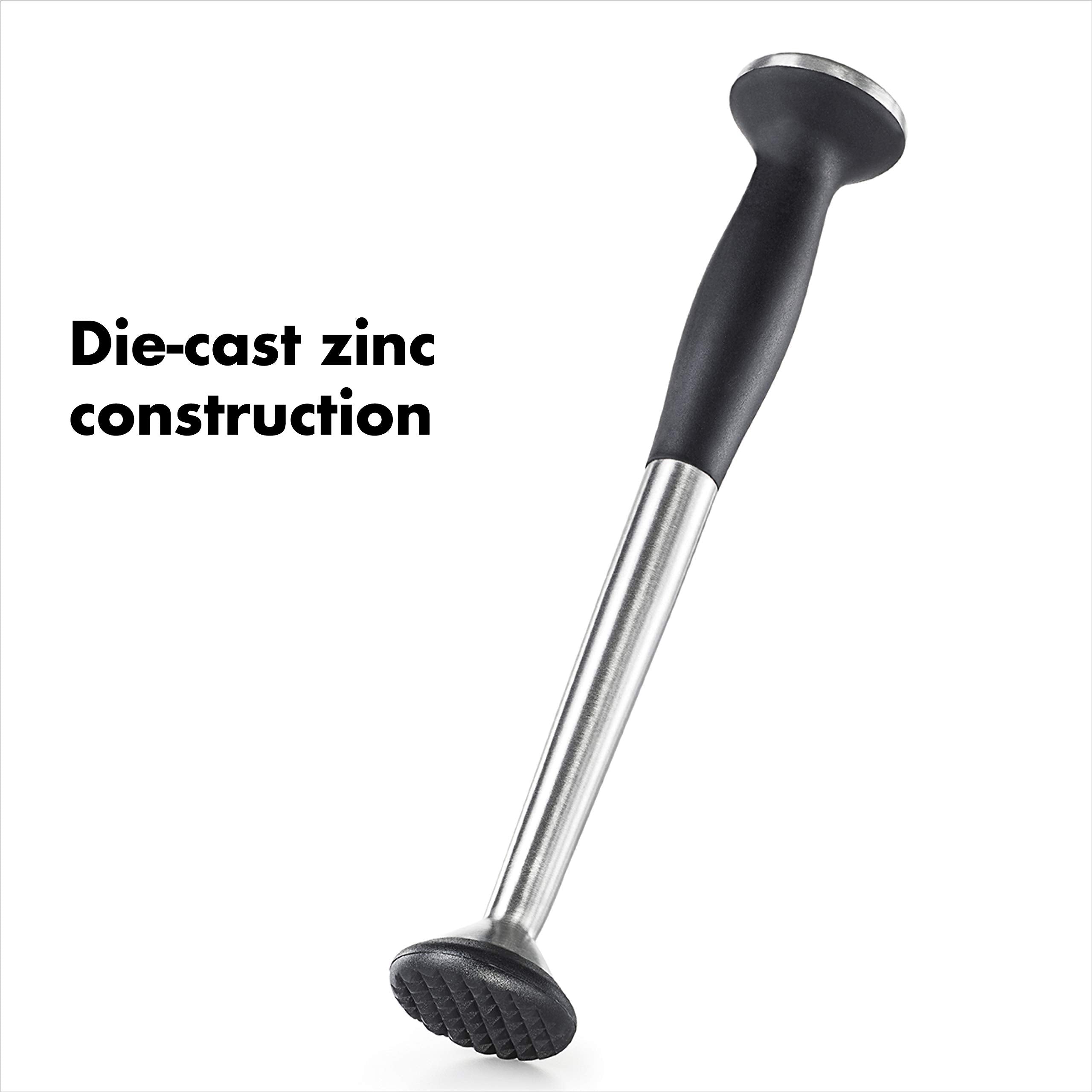 OXO SteeL Muddler glass-safe nylon head protects glassware during muddling.