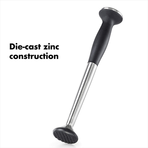 OXO SteeL Muddler glass-safe nylon head protects glassware during muddling.
