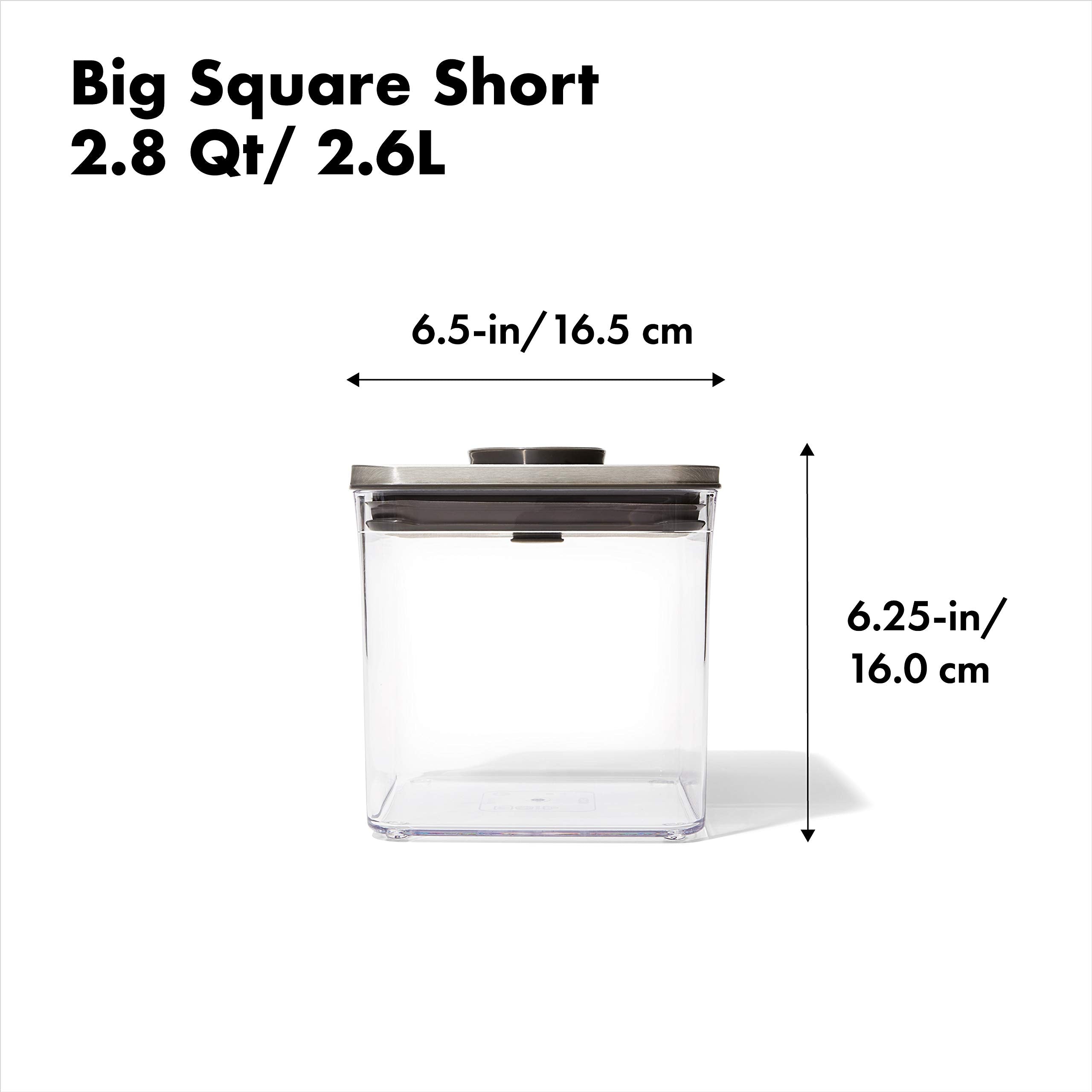 OXO Steel POP flour container with fill line for easy measuring.