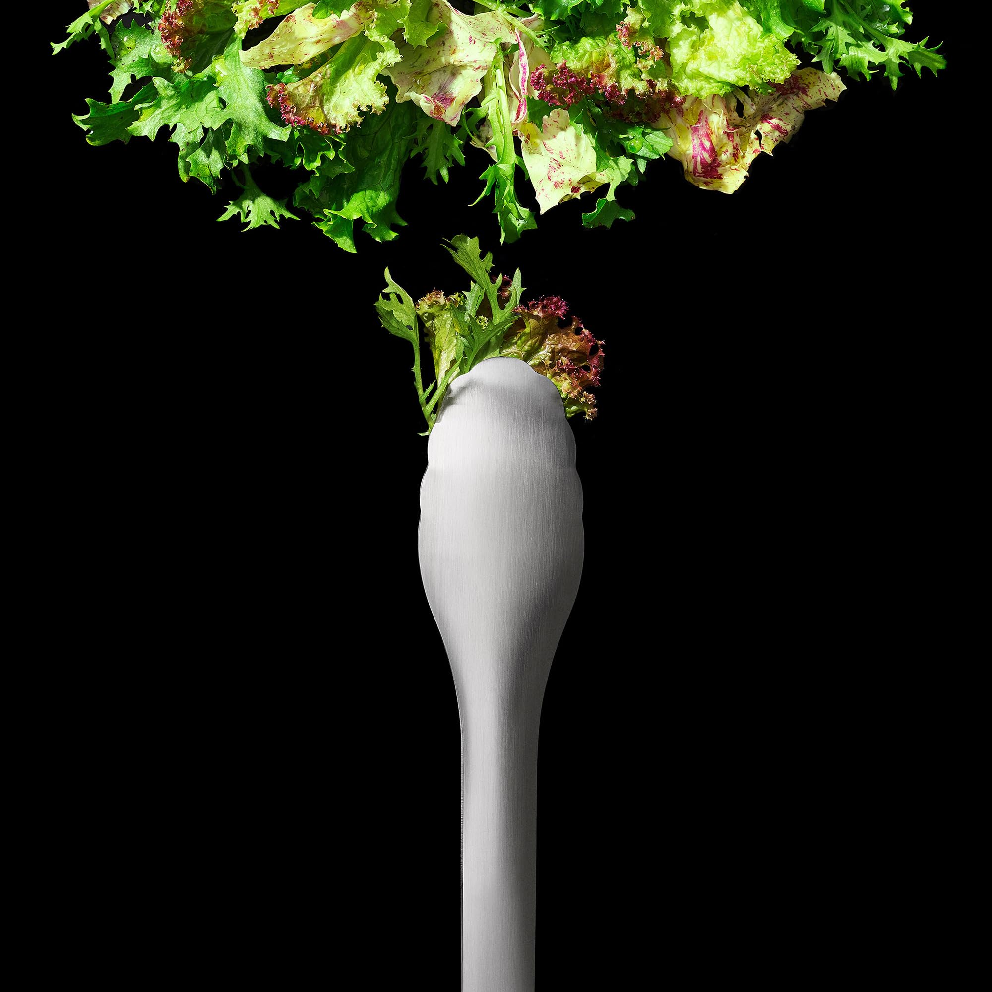 OXO Steel Serving Tongs in action serving pasta and spaghetti