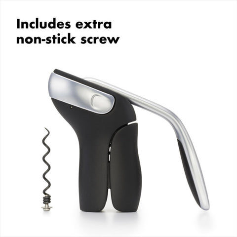 Die-cast zinc handle with soft grip provides comfortable leverage