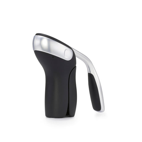 OXO Steel Vertical Lever Corkscrew in action for smooth cork removal