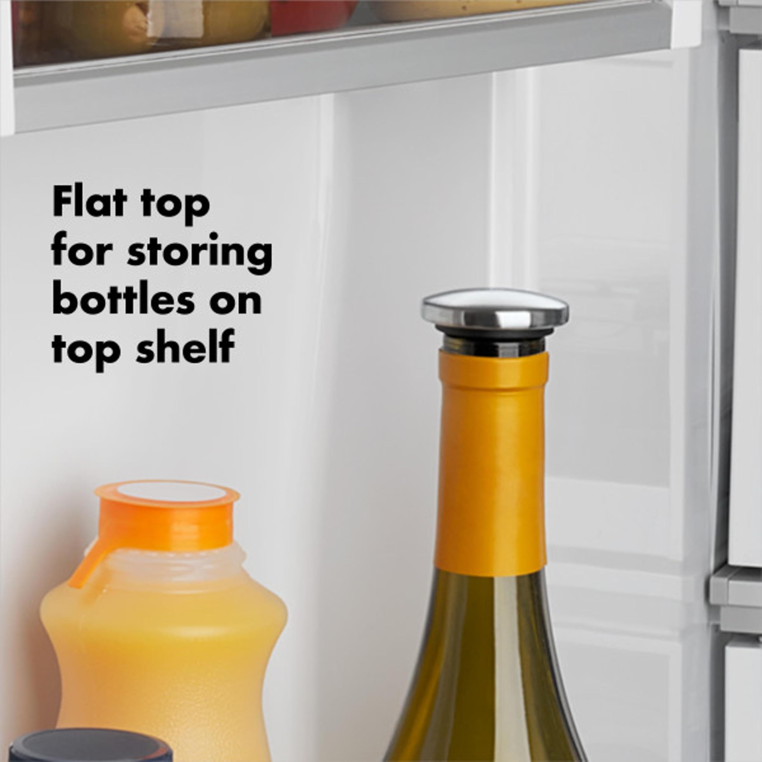 Bottle storage demonstration with stopper in place for lying down.