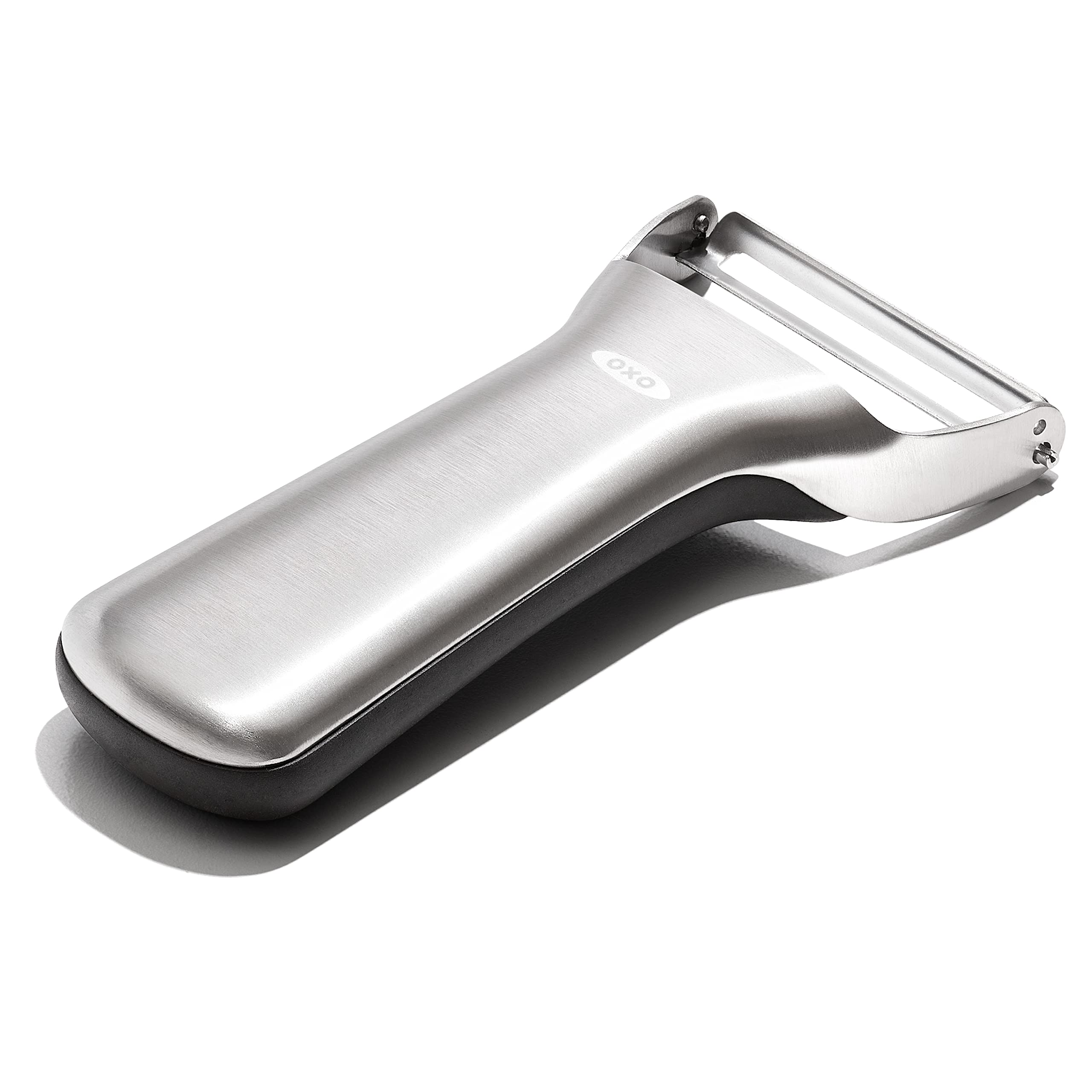 OXO Steel Y-Peeler contoured handle provides comfort and control