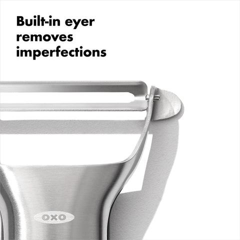 OXO Steel Y-Peeler Japanese stainless blade delivers sharp, durable performance