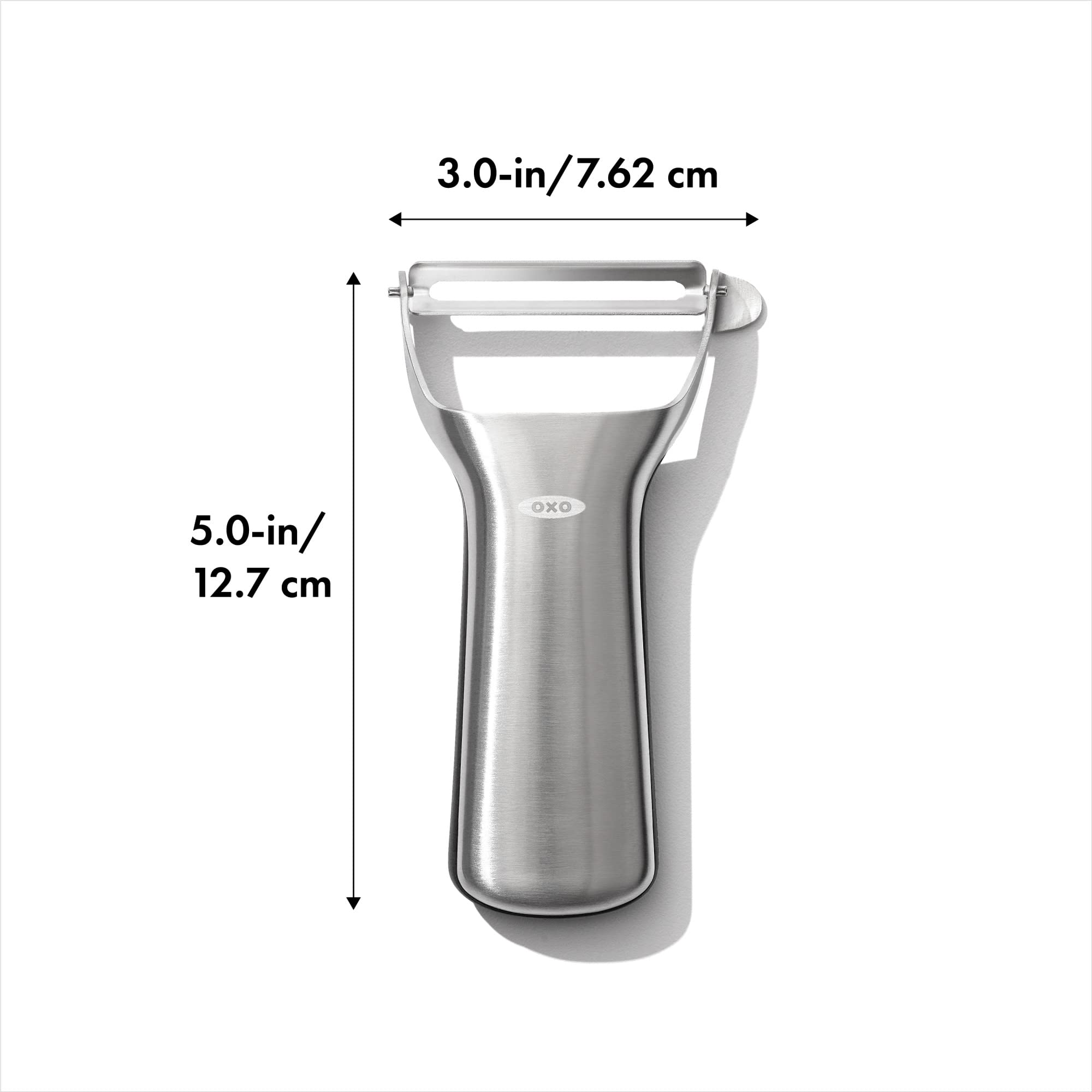 OXO Steel Y-Peeler built-in potato eye remover saves time during prep