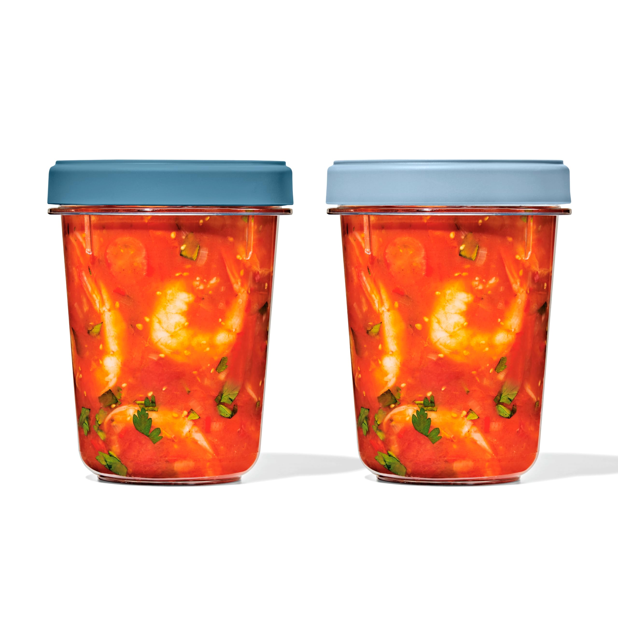 OXO Twist & Stack 32 oz container front view showing leakproof seal