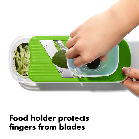 OXO Good Grips Complete Grate & Slice Set safety food holder protects fingers