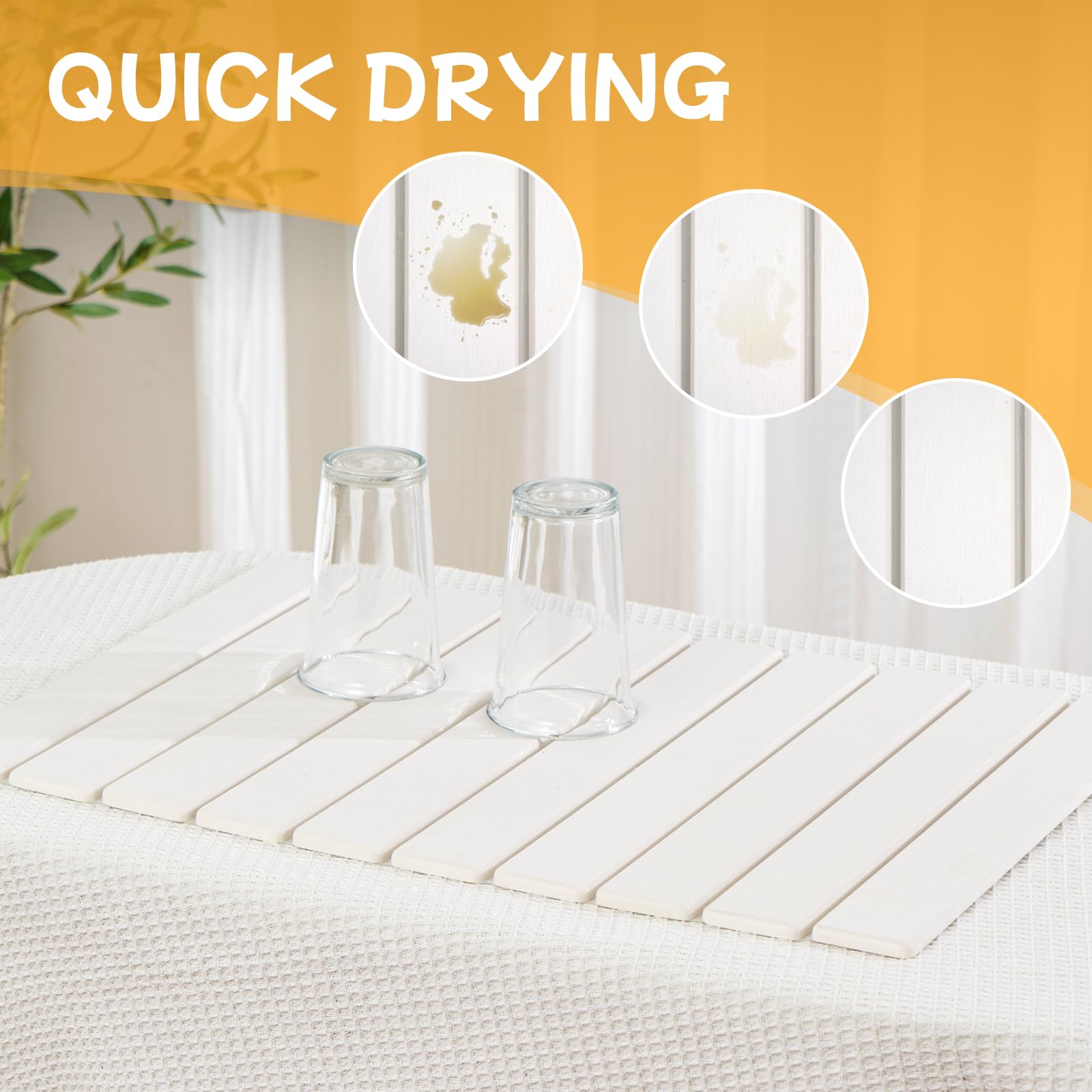 Oxydrily stone drying mat folded for compact storage