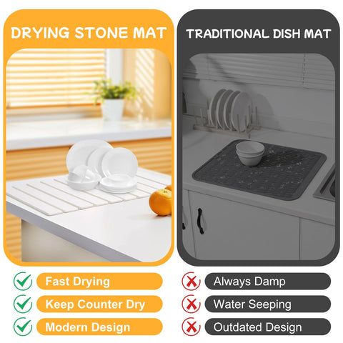 Oxydrily stone drying mat used as multi-purpose space on porch or bath
