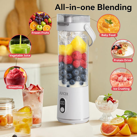 Oxzeps juicer with 12 blades for fast blending.