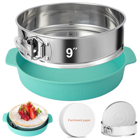 OYAOL 9-inch springform pan with secure-lock buckles for leak-free baking.