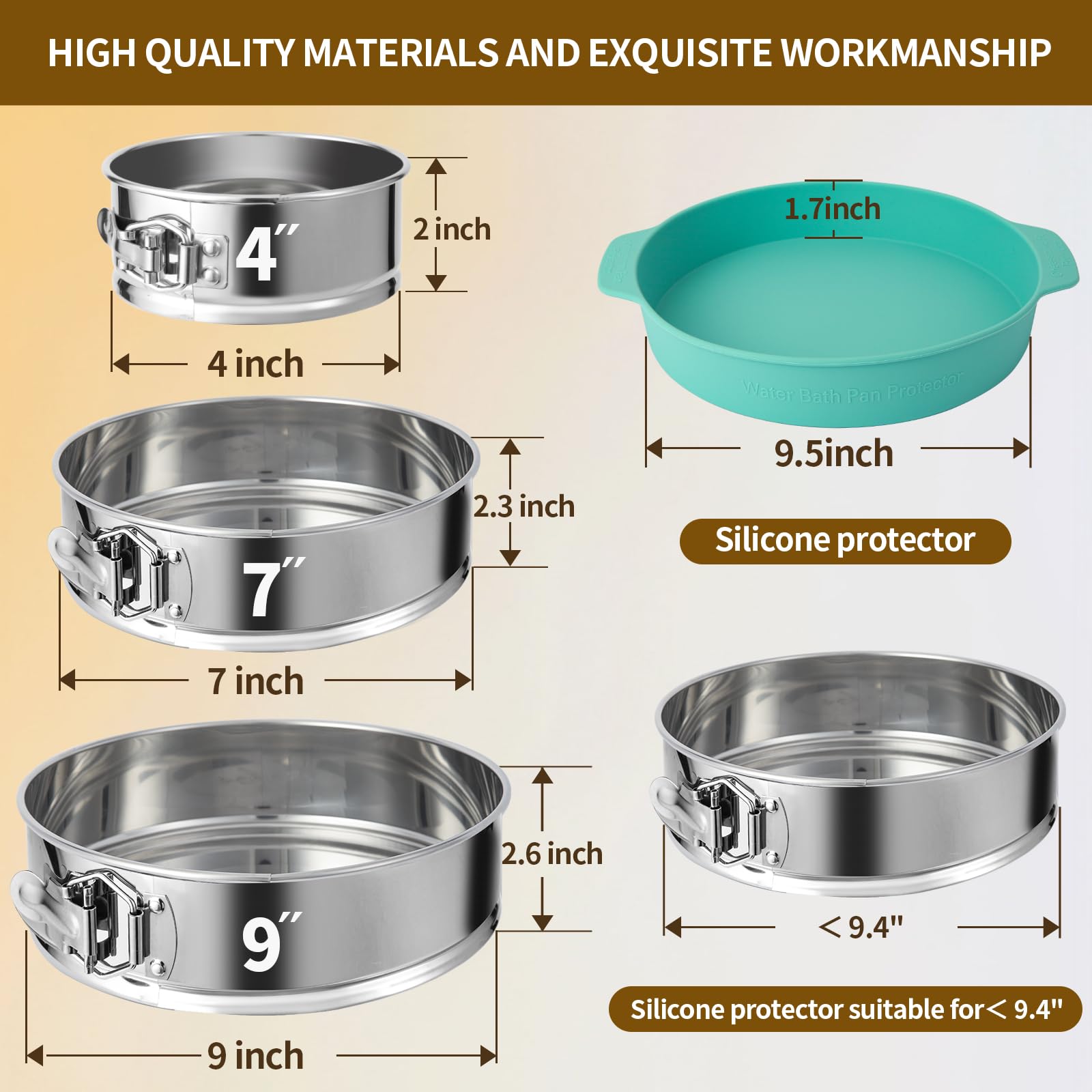 OYAOL nine-inch springform pan for larger cakes with even heat distribution.