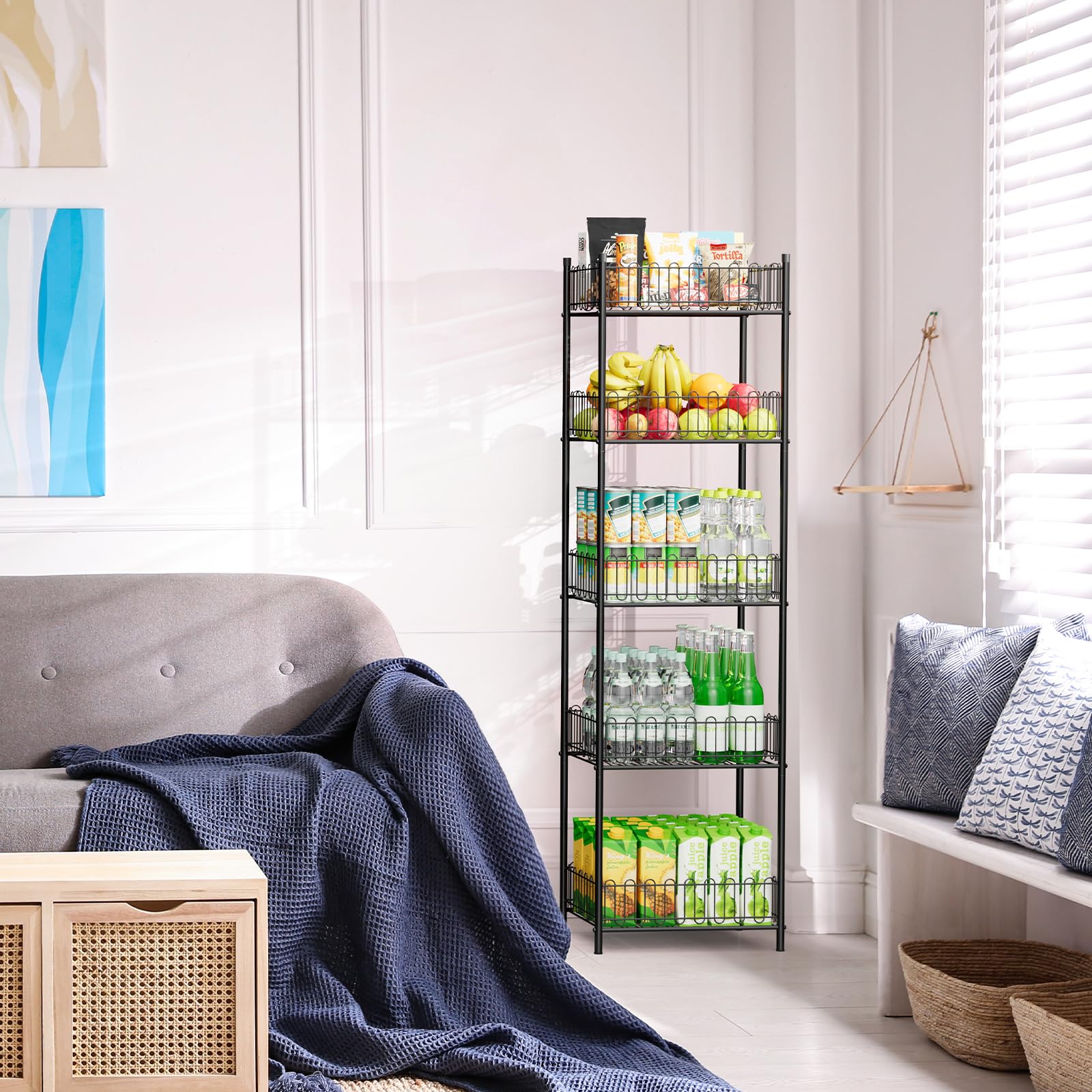 OYEAL Beverage Rack with sturdy construction handles heavy bottles safely.