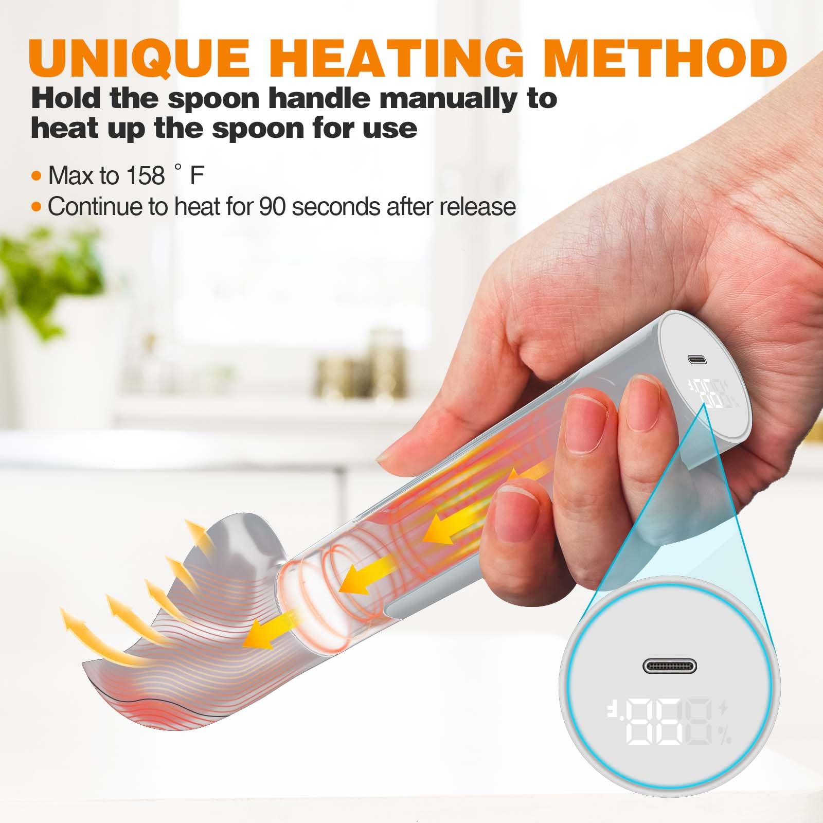 Oyeftp heats up to 158°F for smooth, scoopable portions.