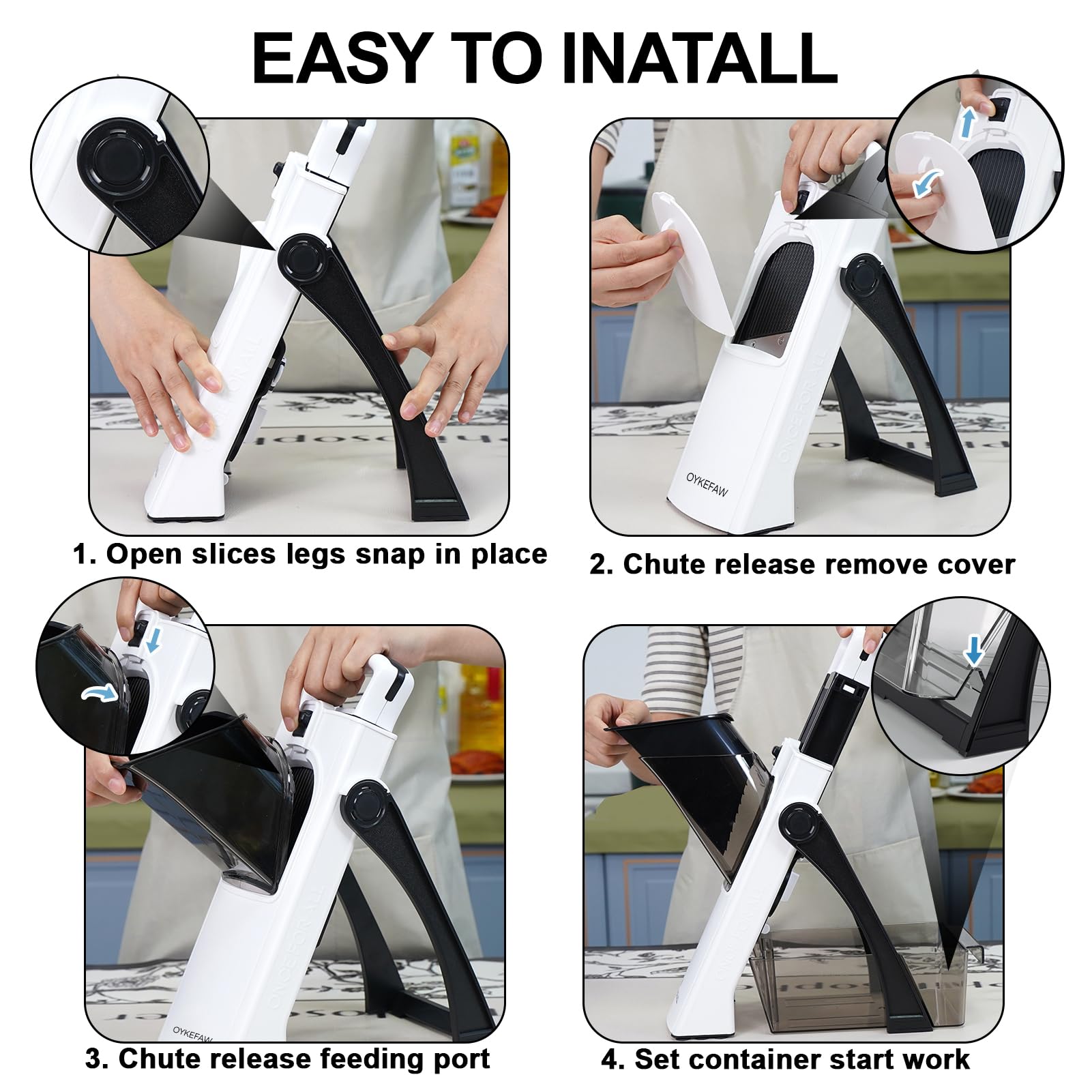 OYKEFAW included peeler and cleaning brush simplify prep and cleanup