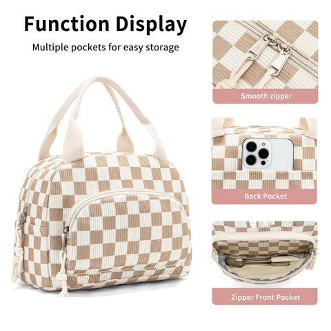 OYLOLA strawberry cherry pattern lunch bag adds playful style