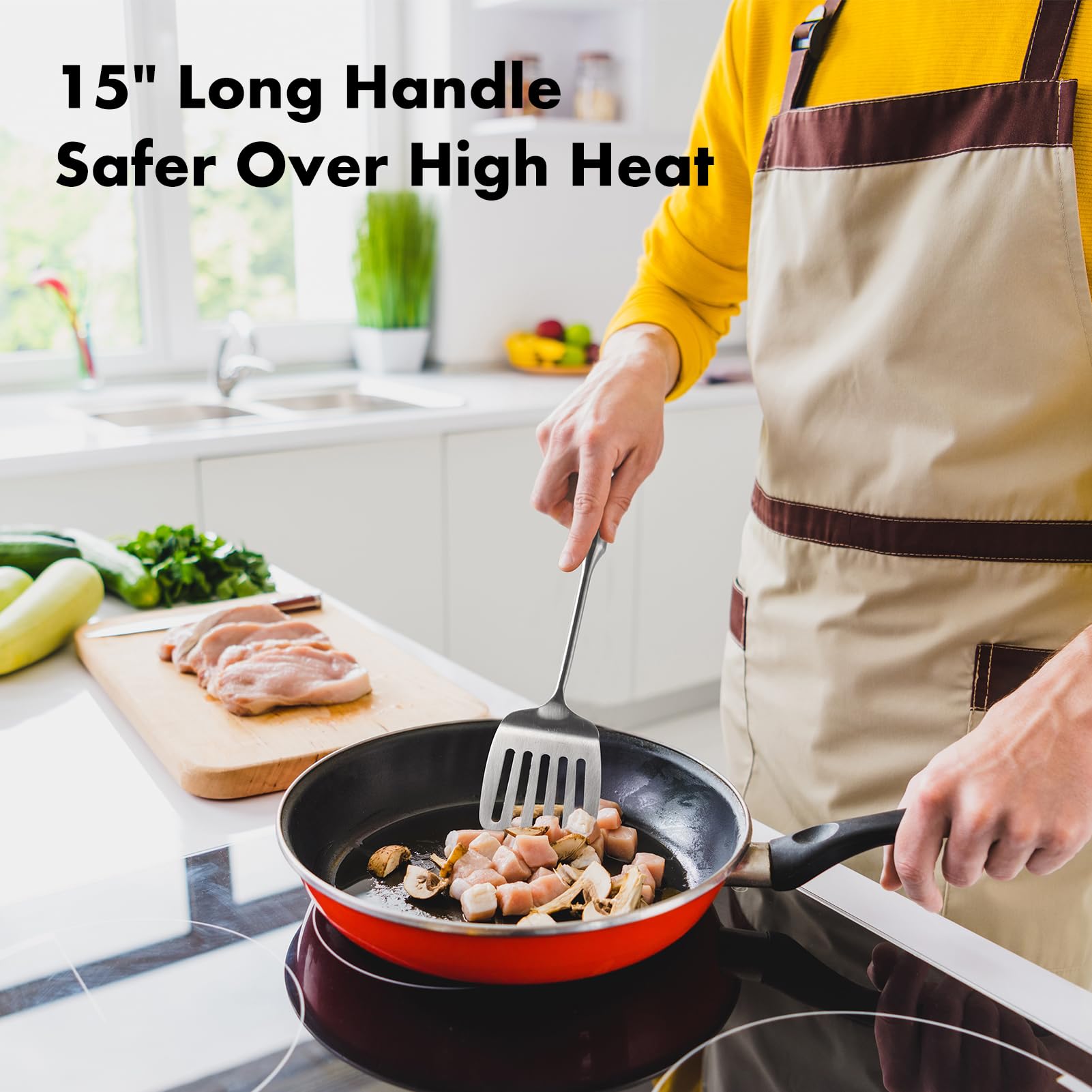 OYV heat-resistant utensils maintain shape when flipping sizzling foods